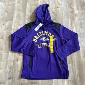 NEW Baltimore Ravens Hooded Sweatshirt Medium Purple NFL Team CSA Football Gold